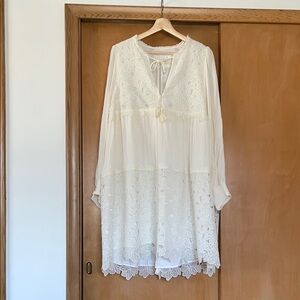 Anthropologie cream dress